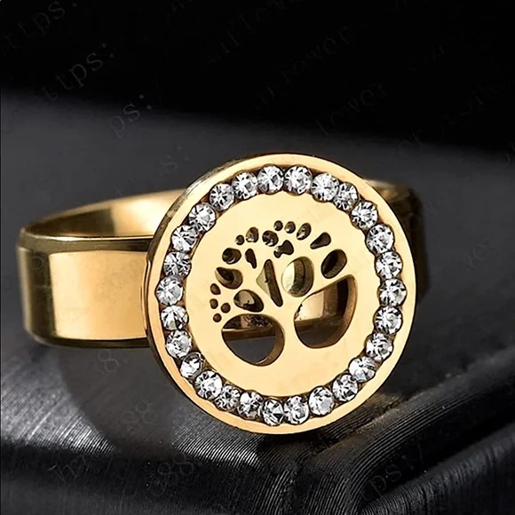 18K GOLD PLATED TREE OF LIFE BRACELET AND NECKLES EARRINGS BUNDLE - Picture 9 of 10